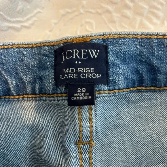 J. Crew Mid Rise Flare Cropped Jeans - Picture 9 of 11